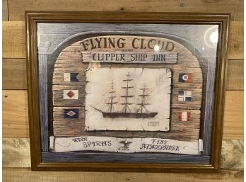 Framed  Nautical Flying Cloud Clipper Ship Inn Print