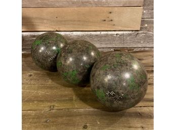 Vintage Manhattan Rubber Set Of 3 Duckpin Bowling Balls - Limited Edition