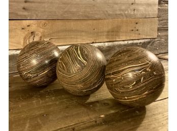 Set Of Three Vintage Ebonite Duckpin Bowling Balls