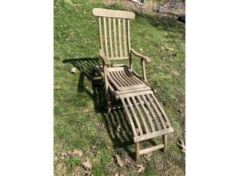 Vintage Teak And Brass Deck Lounge