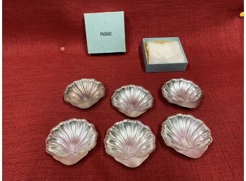 Vintage Art S Co. Silver Scallop Sea Shell Horsdoeuvre Plates