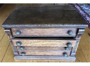 Four Drawer Oak Victorian Spool Cabinet