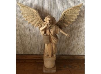 Carved Wooden Angel Statue