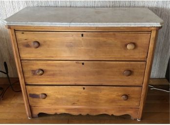 Victorian Three Drawer Chest-as Is Marble