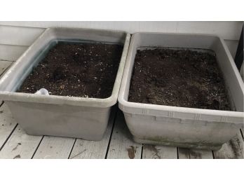 Two Plastic Tub/planters