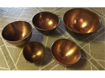 Five Piece Copper Bowl Lot