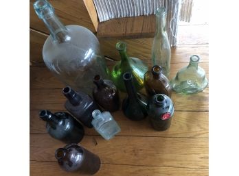 Twelve Piece Glass Bottle Lot