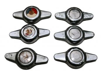 Set Of Six Original Skylark Spinner Hubcaps