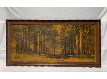 Vintage Pine Grove - R .Wood Wooden Framed Photo Woodland Scene Wall Accessories