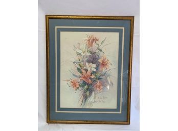 Barbara Mock 86 Framed Photo's Floral Bouquet W Wooden Frame