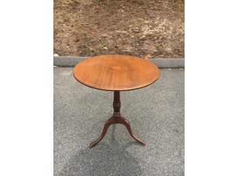 Antique Mahogany Inlaid Tilt Top Table, Great Detail