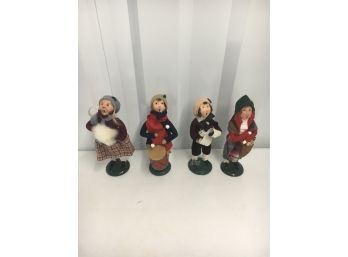 Lot Of 4 Byers Choice Carolers In Good Condition