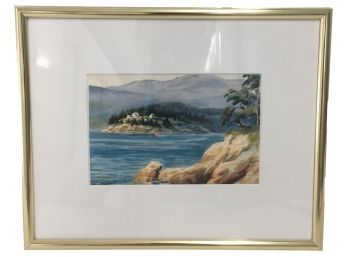 Beautiful Original Watercolor Painting By Wini Smart (1932-2017, Maine) 8' By 10'