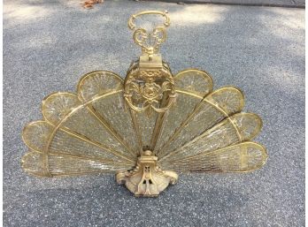 Beautiful Antique Solid Brass Fireplace Fan, Excellent Condition