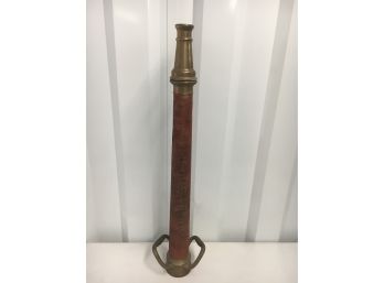 Antique Brass Fire Hose Nozzle 30' Height From Boston Woven Hose Co