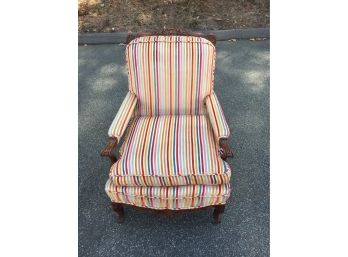 Antique Chair Upholstered In Rainbow Velvet