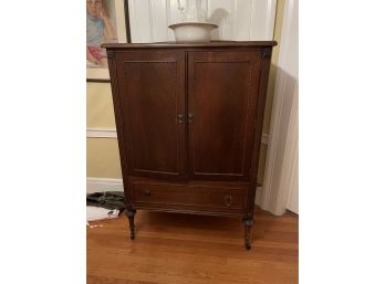 Antique Armoire With Drawers Inside On Casters