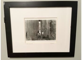 Signed Black/White Matted And Framed Art #1 - Maine Barn Scene