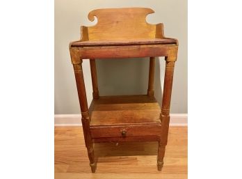 Hip Height Antique Side Table With Drawer