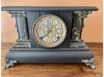 FS Table Top Clock With Lion Side Handles Inscriptions