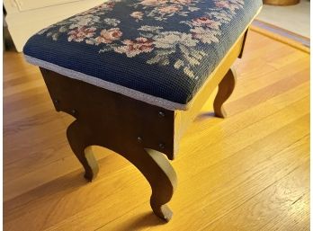 Embroidered Step Stool With Storage