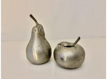 Pewter Salt/Pepper Pear And Apple Shakers