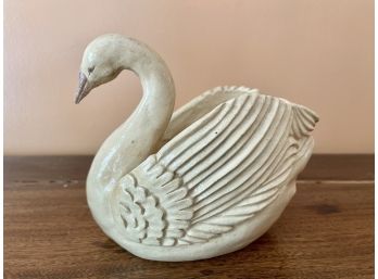 Signed Vintage Swan Planter