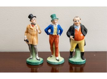 Vintage German Hand Painted Charles Dickens Porcelain Figurines  - Mr Micawber, David Copperfield, Pick Wick