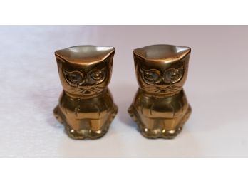 Vintage Brass Cat Figural Paperweights - A Pair