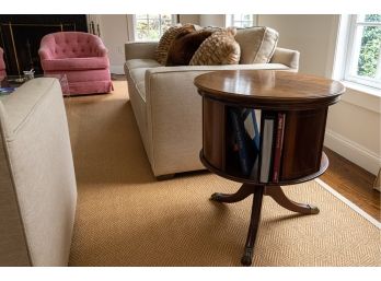 Gorgeous Pedestal Antique Claw Foot  Revolving Bookcase Side Table