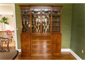 A Fine Flame Mahogany Bookcase Or China Cabinet W Secretary From The Beacon Hill Collection