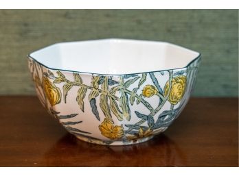 Masons Ironstone Yellow Flowers Octagonal Bowl,For Tiffany & Co. - Made In England