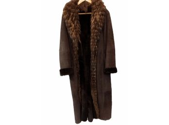 Giovanni Paris Toscana & Raccoon Fur Coat- Size 42