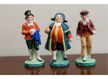 Vintage German Hand Painted Porcelain Figurines  - Oliver Twist, Mr Bumble, Sam Weller