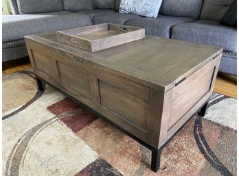 Wooden Coffee Table With Deep Storage