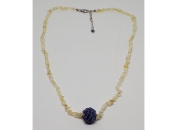 Ethiopian Opal & Ronddelle Tanzanite, Rhodium Over Sterling Necklace