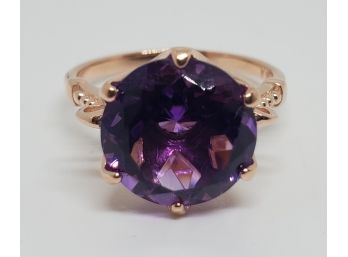 Amethyst, 18k Rose Gold Over Sterling Ring