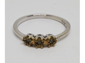 Yellow Diamond Ring In Yellow Rhodium & Platinum Over Sterling