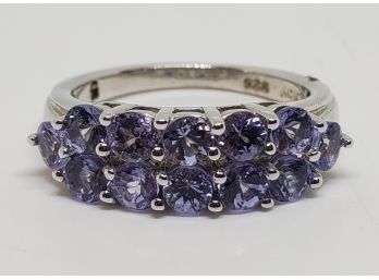 Beautiful Tanzanite Ring In Platinum Over Sterling