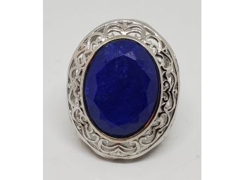 Beautiful Lapis Sterling Silver Cocktail Ring