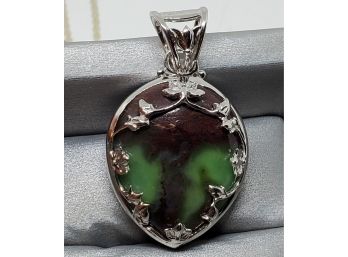 Sajen Silver Chrysoprase Pendant Necklace In Sterling