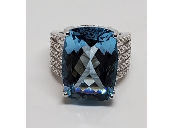 Absolutely Fabulous Glacier Topaz Sterling Silver Ring