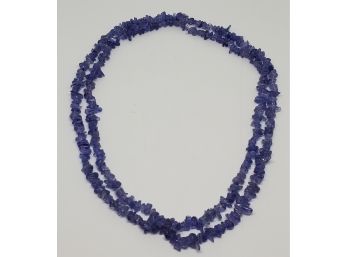 Huge 32' Tanzanite Chip Necklace