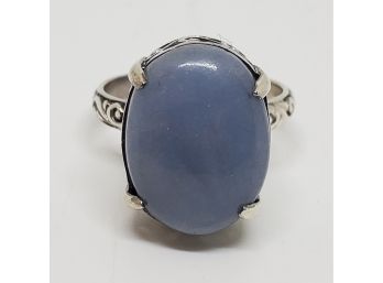 Bali Mexican Angelite Ring In Sterling