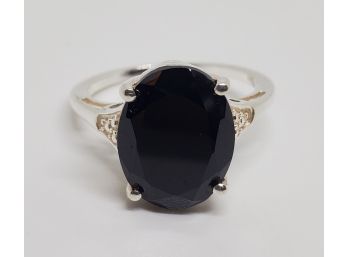 Thai Black Spinel Ring In Sterling Silver