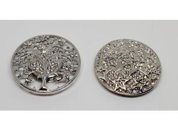 Pair Of Austrian Crystal Magnetic Broaches