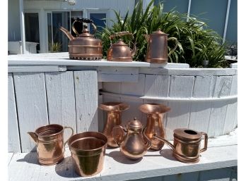 Group Of Copper Items - Nine Pieces