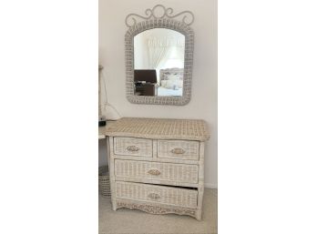 Pier 1 Wicker Style Dresser & Matching Mirror