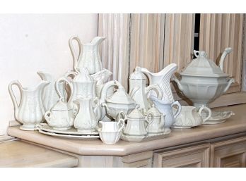 Massive Group Of White Stoneware & Porcelains Poieces - 21 Items