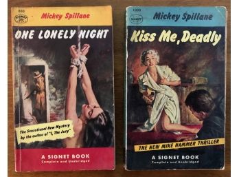 Lot Of 2 Classic Mickey Spillane Paperbacks